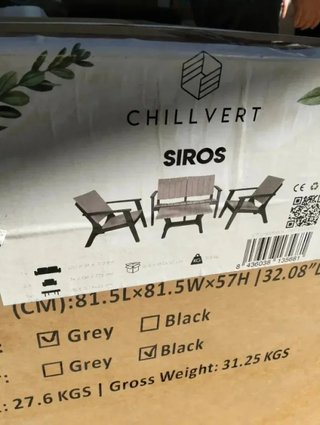 CHILLVERT Conjunto de Jardín Siros de Resina