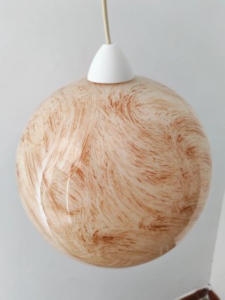 Lampadario vetro beige e marrone