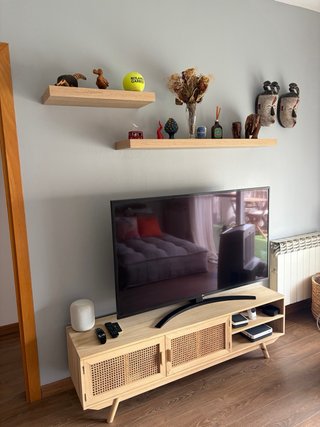 Mueble TV Sklum Madera y Ratán