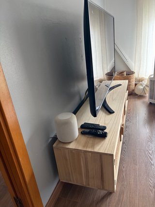 Mueble TV Sklum Madera y Ratán