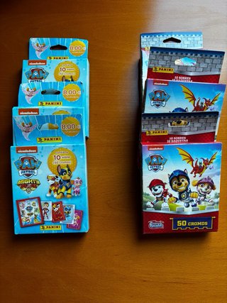 6 blisters cromos Patrulla canina + Álbum