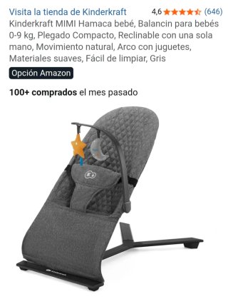 Silla Balancín Kinderkraft Mimi Gris