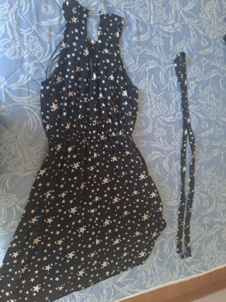 Vestido negro estrellas blanco Talla XS
