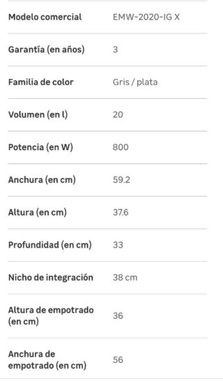 Microondas Edesa EMW-2020-IG X INOX