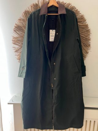Trench Zara Marrón y Verde Talla M