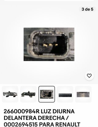 Luz Diurna Renault Megane 3 Derecha