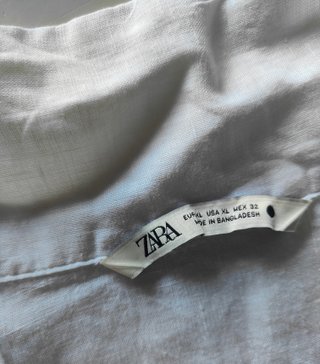 Blusa Zara Lino Bianca Manica Corta