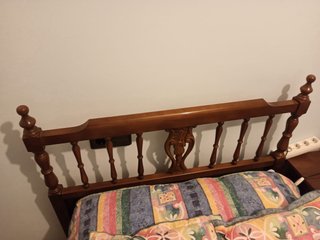 2 Camas 90cm Madera + Mesita + Tocador