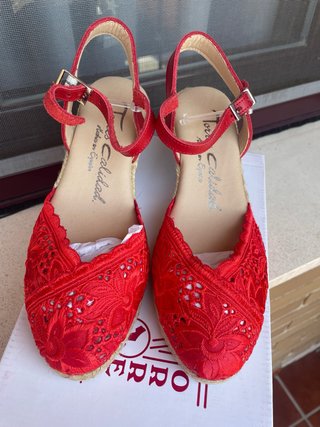 Zapatillas esparto rojas Torres Calidad