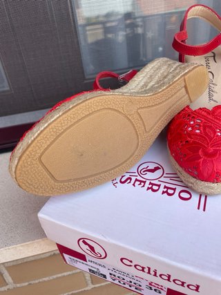 Zapatillas esparto rojas Torres Calidad