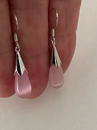 Pendientes Plata Opalina Rosa