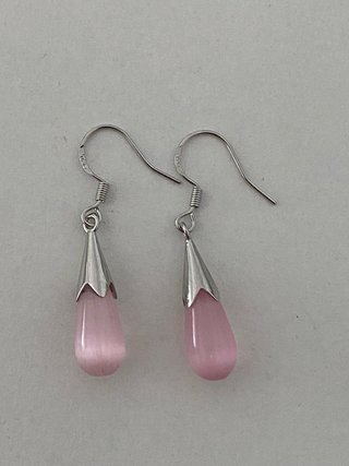 Pendientes Plata Opalina Rosa