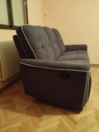 Sofá reclinable 3 plazas gris