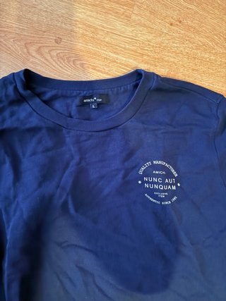 Camiseta azul manga larga talla L