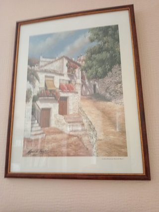 Grabado floral rosas firmado 40x33