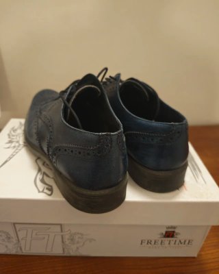 Scarpe Freetime Pelle Blu Uomo Tg 42 Made in Italy