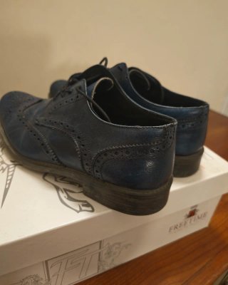 Scarpe Freetime Pelle Blu Uomo Tg 42 Made in Italy