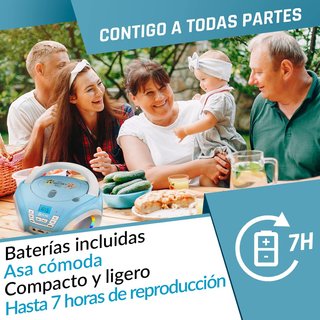 Reproductor CD KLIM MP3 Radio FM Azul Blanco
