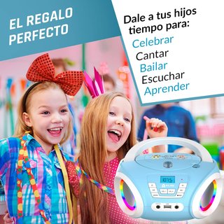 Reproductor CD KLIM MP3 Radio FM Azul Blanco