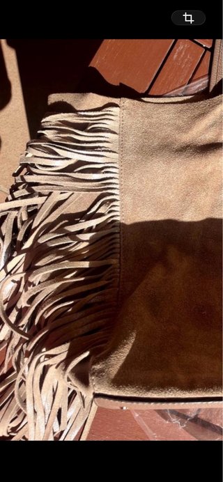 Bolso Serraje Flecos Beige ocasion !