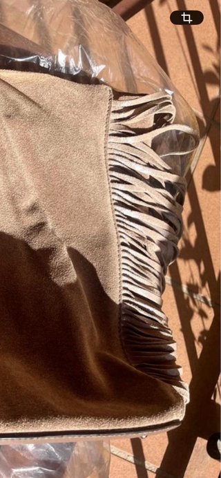 Bolso Serraje Flecos Beige ocasion !