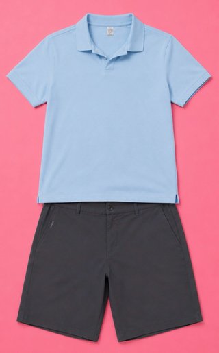 Conjunto Polo Azul y Pantalón Gris Talla XL