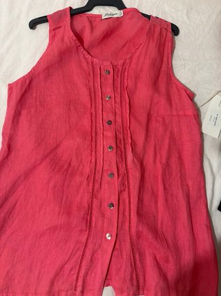 Ropa de lino 100% azul y rosa