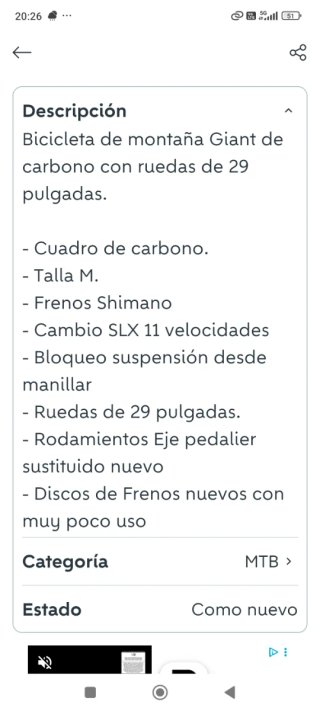 Bicicleta Giant 29 Carbono