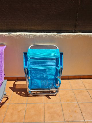 2 Sillas Playa Plegables Azul y Morado