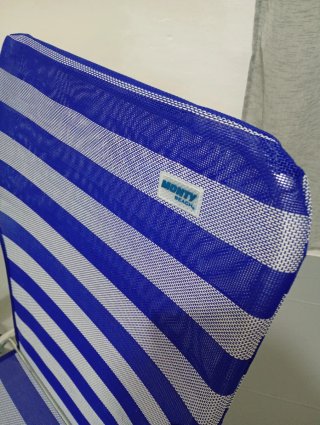 Silla de Playa Monty Rayas Azul y Plata