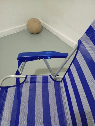 Silla de Playa Monty Rayas Azul y Plata
