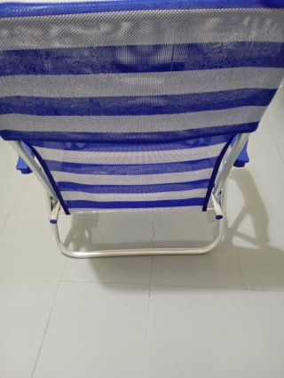 Silla de Playa Monty Rayas Azul y Plata
