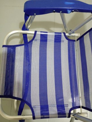 Silla de Playa Monty Rayas Azul y Plata