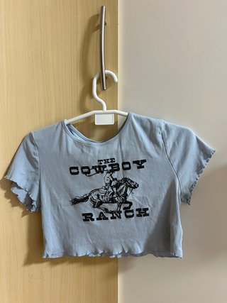 Crop top vaquero azul