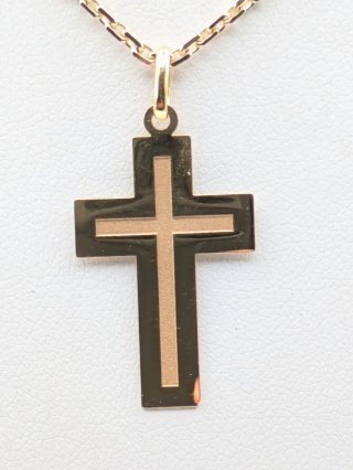 Cadena y Cruz Oro 9K