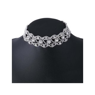 Prosy collar plateado cristales ajustable mujer
