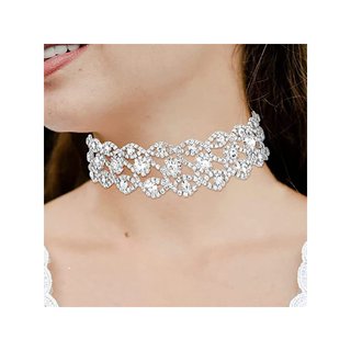 Prosy collar plateado cristales ajustable mujer