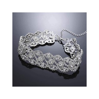 Prosy collar plateado cristales ajustable mujer