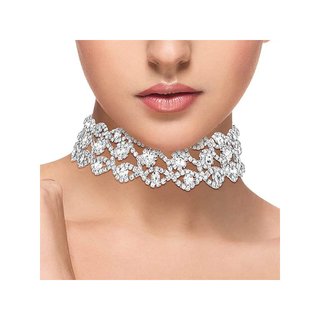 Prosy collar plateado cristales ajustable mujer