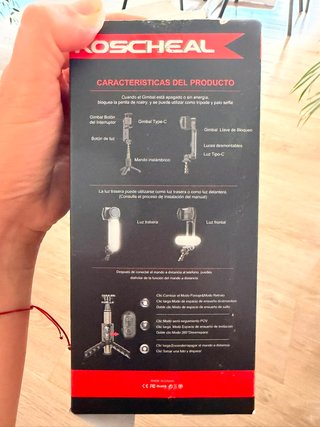 Gimbal Q09 con luz LED y trípode