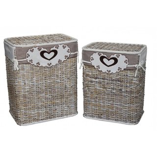 Set 2 Ceste Portabiancheria in Rattan Intrecciato