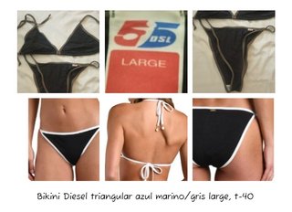 Bikini Diesel triangular azul marino L/40