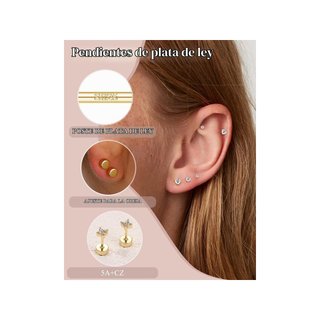 ORAZIO 3 pares pendientes mujer plata oro