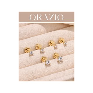 ORAZIO 3 pares pendientes mujer plata oro