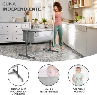 Cuna Colecho Kinderkraft Gris
