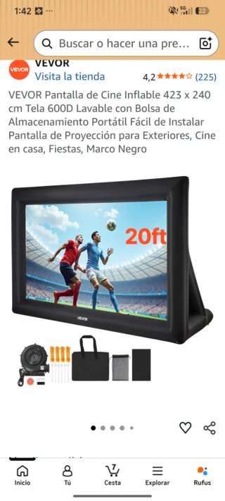 Pantalla Cine Inflable solo extructura. 423x240cm