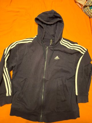 Sudadera Adidas Azul con Rayas Blancas