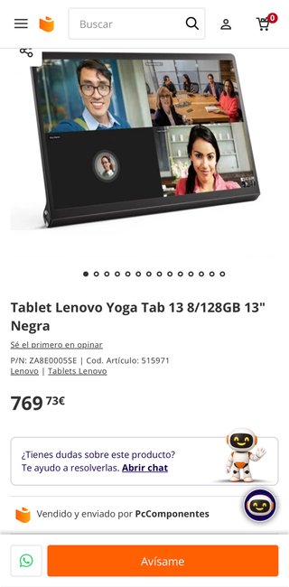 Lenovo Yoga Tab 13 Negro