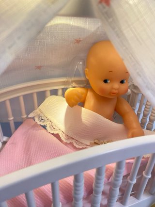 Cuna Barriguitas Sueños con Luz + Muñeco