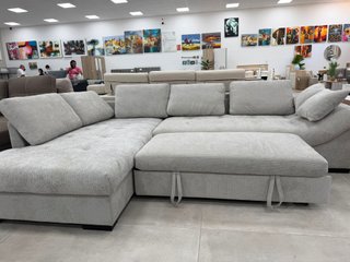 Sofá Cama Gris Tela